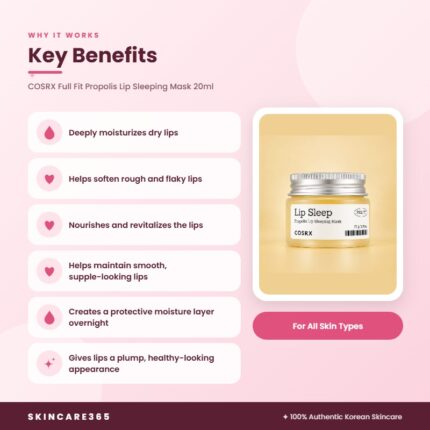 COSRX Full Fit Propolis Lip Sleeping Mask 20ml Key Benefits
