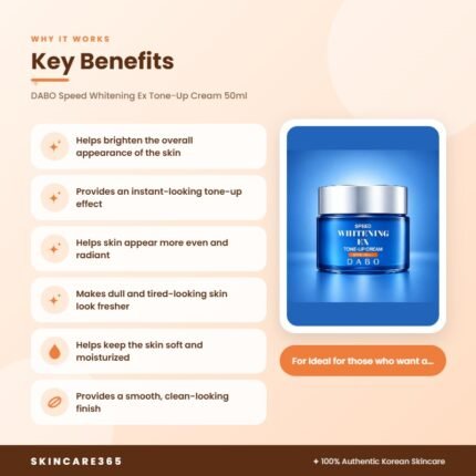DABO Speed Whitening Ex Tone-Up Cream 50ml Key Benefits