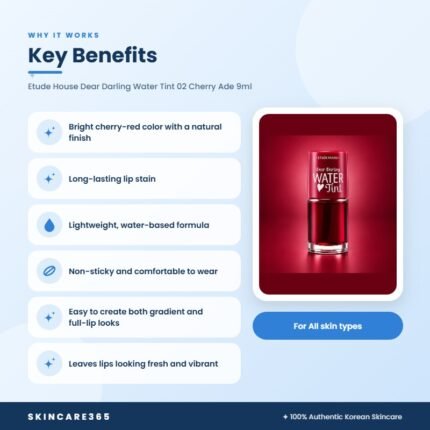 Etude House Dear Darling Water Tint 02 Cherry Ade 9ml Key Benefits