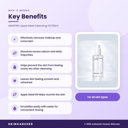 INNISFREE Apple Seed Cleansing Oil 150ml Key Benefits