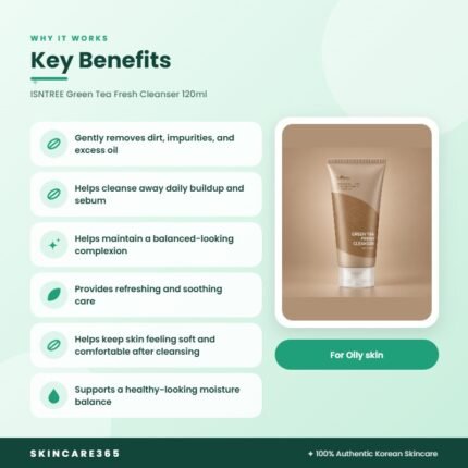 ISNTREE Green Tea Fresh Cleanser 120ml Key Benefits