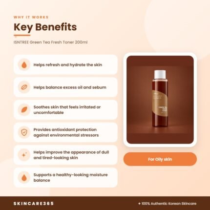 ISNTREE Green Tea Fresh Toner 200ml Key Benefits