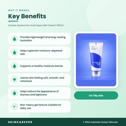 Isntree Hyaluronic Acid Aqua Gel Cream 100ml Key Benefits