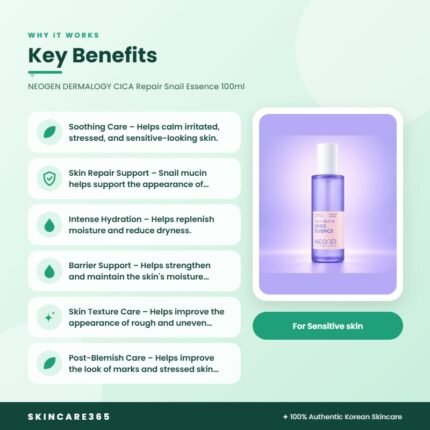 NEOGEN DERMALOGY CICA Repair Snail Essence 100ml Key Benefits