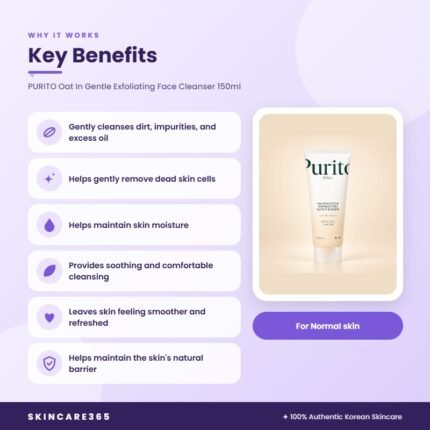 PURITO Oat In Gentle Exfoliating Face Cleanser 150ml Key Benefits