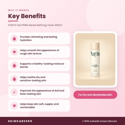 PURITO Oat PDRN Gentle Refining Toner 200ml Key Benefits