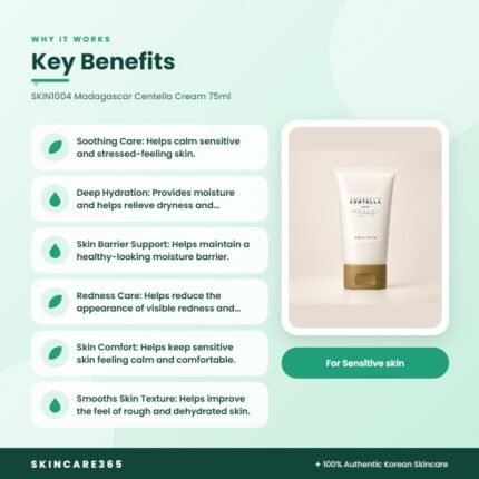 SKIN1004 Madagascar Centella Cream 75ml Key Benefits