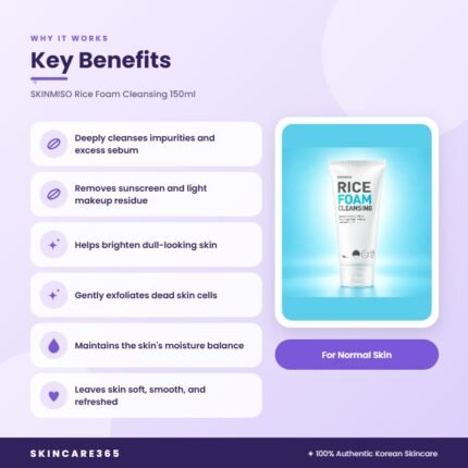 SKINMISO Rice Foam Cleansing 150ml Key Benefits