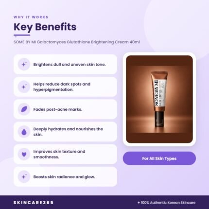 SOME BY MI Galactomyces Glutathione Brightening Cream 40ml Key Benefits