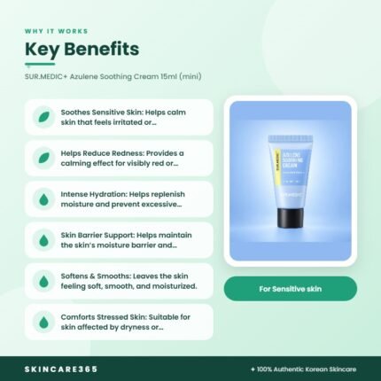 SUR.MEDIC+ Azulene Soothing Cream 15ml (mini) Key Benefits